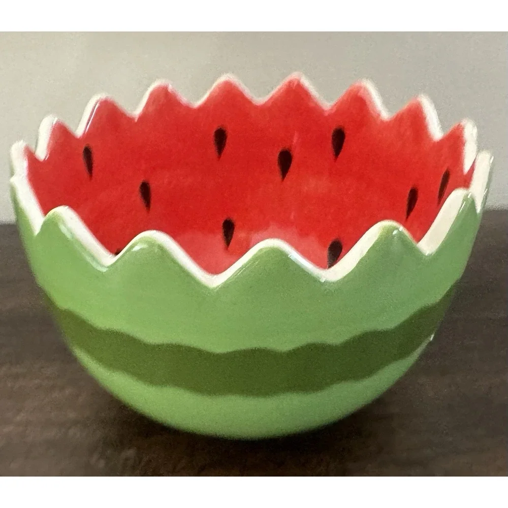 Pier One Set Of 2 Watermelon‎ Serving Bowls Nesting Bowls Summer Serving Bowls